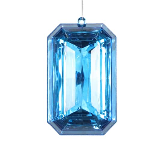 Vickerman 8" Rectangle Jewel Glitter Ornaments, 2ct. in Blue | Michaels®